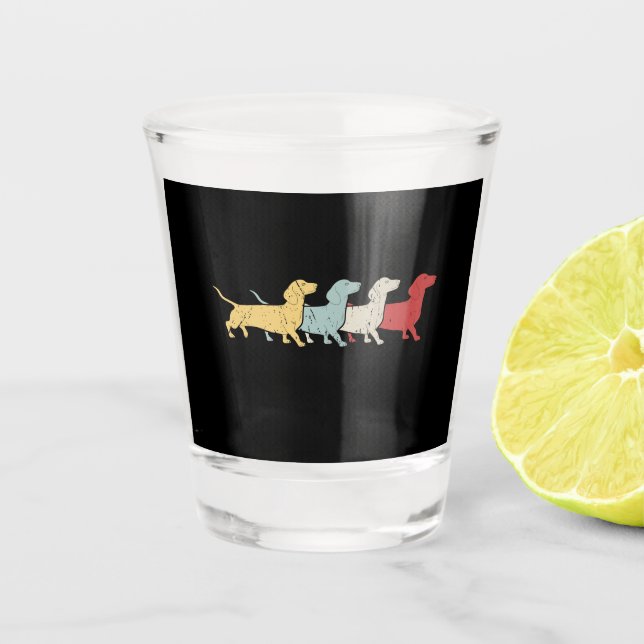 Verre A Shot Dachshund Retro Vintage (Devant)
