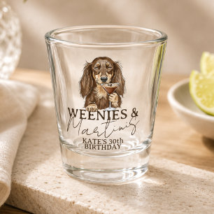 Verre A Shot Dachshund Weenies et Martinis Dessinés à la Main