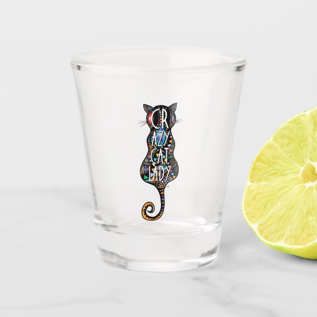 Verre A Shot Dame du Crazy Cat (Devant)