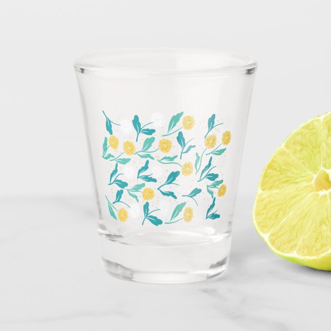 Verre A Shot Dandelion de printemps Fleurs et design Feuille (Devant)
