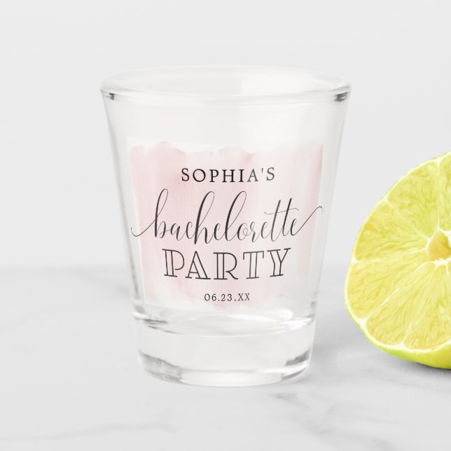 Verre à shot de fête de demoiselle d'honneur Blush (Devant)