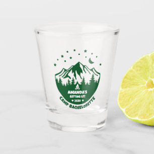 Verre A Shot Demoiselle d'honneur de Camp Bachelorette Verte
