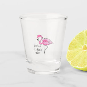 Verre A Shot Demoiselle d'honneur Flamingo Foule Tribu