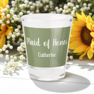 Verre A Shot Demoiselle d'honneur Vert Sauge Robe de demoiselle