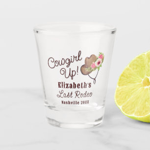 Verre A Shot Dernier Rodéo Rose Rustique Cowgirl Up Enterrement