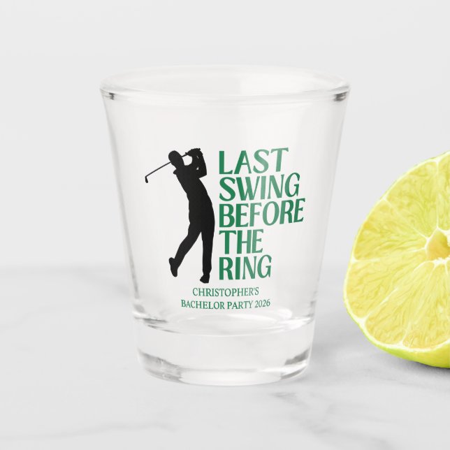 Verre A Shot Dernier Swing Avant Le Ring Golf Bachelor Party (Devant)