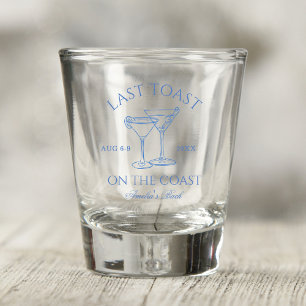 Verre A Shot Dernier Toast sur la Côte Plage Bachelorette Bleue