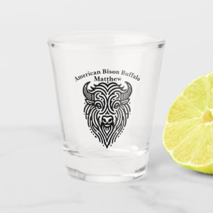 Verre A Shot Design élégant d'une tête de bison doré