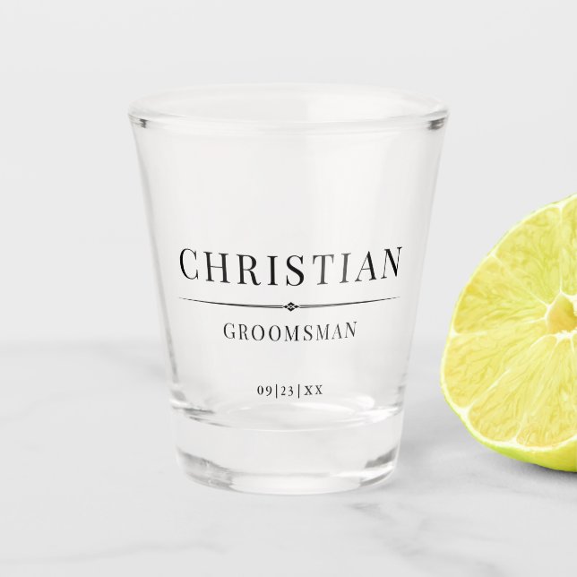 Verre A Shot Design Moderne Groomsmen Cadeaux Simple Élégant (Devant)