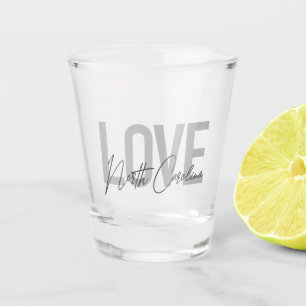 Verre A Shot Design urbain simple, moderne, Amour Caroline du N