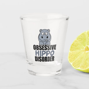 Verre A Shot Désordre obsédant drôle d'hippopotame