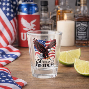 Verre A Shot Dessin de drapeau d'aigle patriotique 250 ans de l