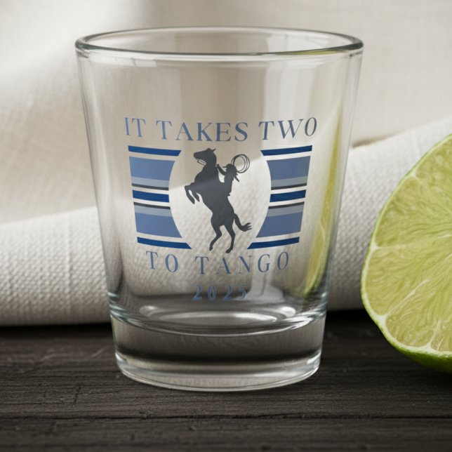 Verre A Shot Deux à Tango - Western Bachelorette Party (Get ready to wrangle up some fun with this stylish It Takes Two to Tango bachelorette design! )