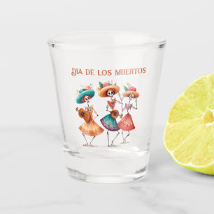 Verre A Shot Dia de los Muertos dansant squelettes personnalisa