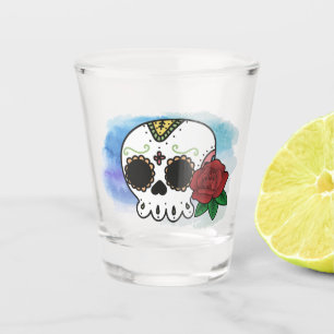 Verre A Shot Dia de los Muertos Sugar Crâne Tiré