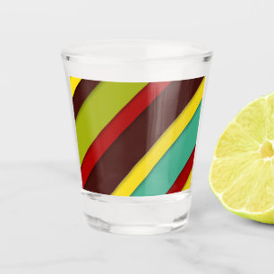 Verre A Shot Diagonales multicolores