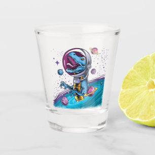 Verre A Shot Dinosaure de T-Rex drôle dans l'espace