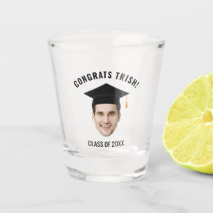 Verre A Shot Diplômés à visage personnalisé Maîtrise Promotion