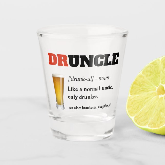 Verre A Shot Dire drôle - Oncle fou de Drunny (Devant)