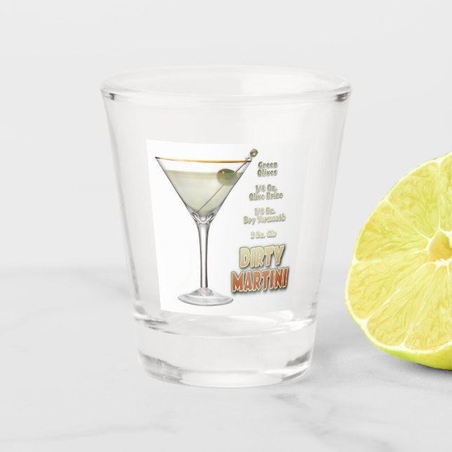 Verre A Shot Dirty Martini Cocktail Recette Art (Devant)