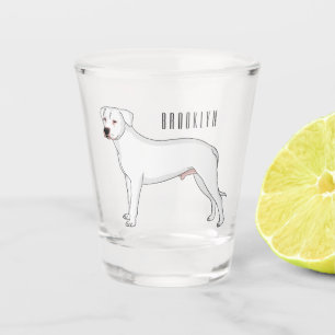 Verre A Shot Dogo argentino dessin animé pour chien
