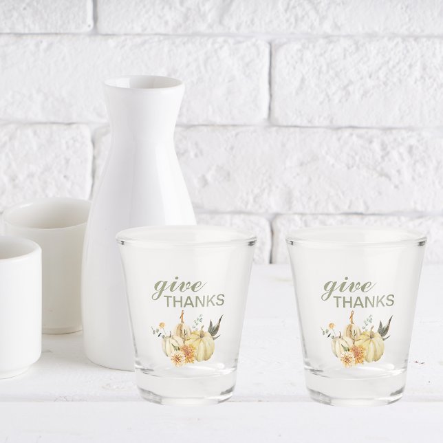 Verre A Shot Donner Merci Citrouille Aquarelle (Créateur téléchargé)