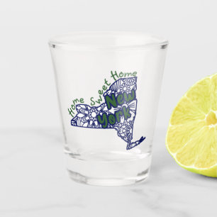 Verre A Shot Doodles floraux de New York