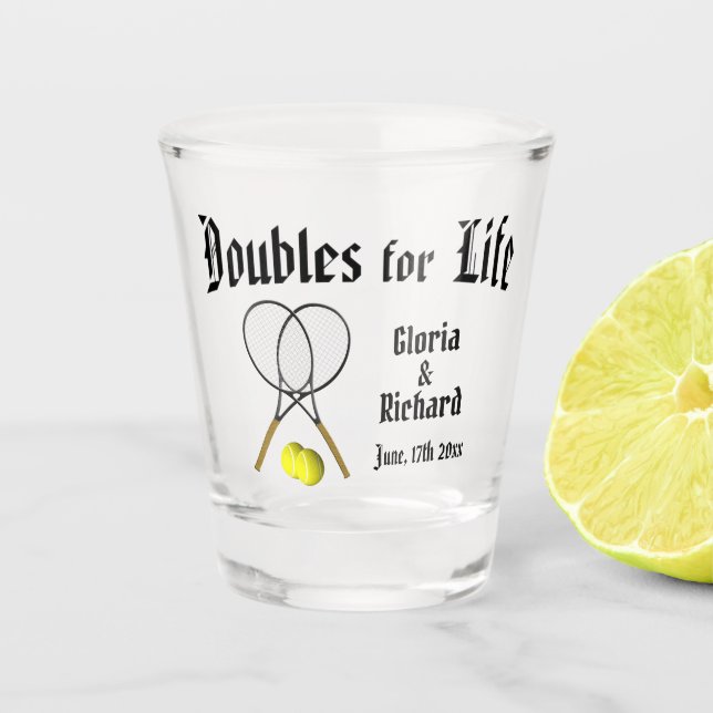 Verre A Shot Doubles pour Mariage de Life Tennis (Devant)