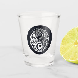 Verre A Shot Dragon Chinois en Noir et Blanc Personnalisé