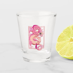 Verre A Shot Dragon chinois rose