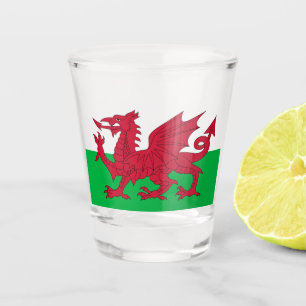 Verre A Shot Dragon gallois ~ Drapeau du Pays de Galles