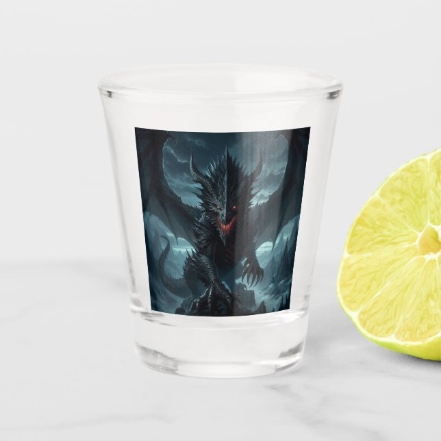 Verre A Shot Dragon sombre et médiéval (Devant)