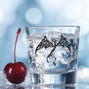 Verre A Shot Dragon Tribal Celtique Entrelacs Noir Blanc Fantas