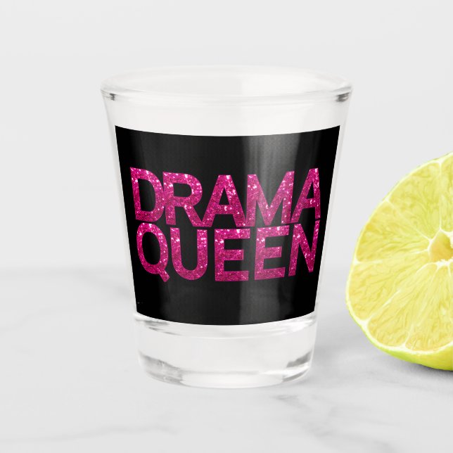 Verre A Shot Drama Queen Hot Pink Parties scintillant (Devant)