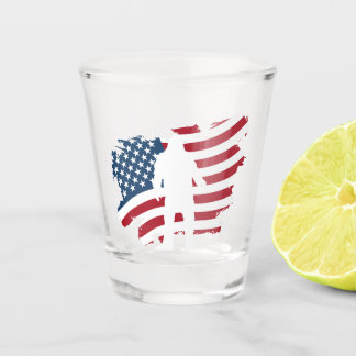 Verre A Shot Drapeau américain Bigfoot Whiskey Shot Glass