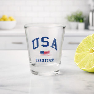 Verre A Shot Drapeau américain de la fête de l'indépendance pat