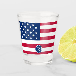 Verre A Shot Drapeau américain rouge blanc et bleu patriotique