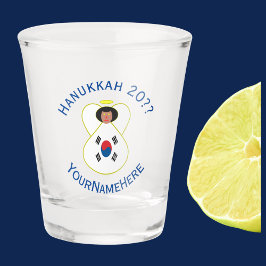 Verre A Shot Drapeau Angel Hanoukka coréen (Sud) Personnalisé