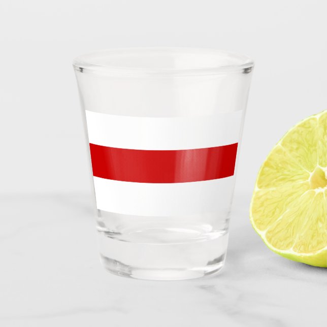 Verre A Shot Drapeau biélorusse (rouge et blanc) (Devant)