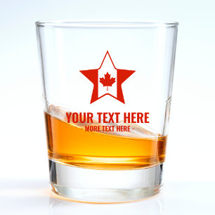 Verre A Shot Drapeau canadien des étoiles rouges et blanches du