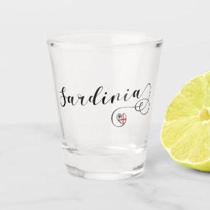 Verre A Shot Drapeau Cardiaque Sardaigne, Sardaigne,