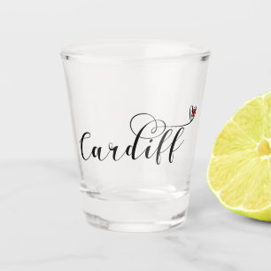 Verre A Shot Drapeau Cardiff Coeur, Caerdydd, Pays de Galles