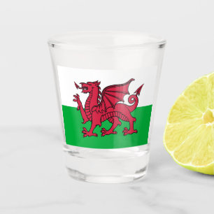Verre A Shot Drapeau celtique du Dragon rouge du Pays de Galles
