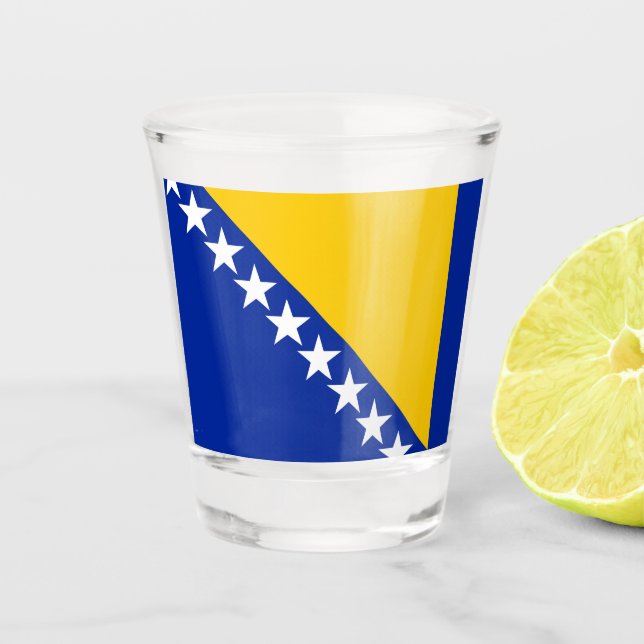 Verre A Shot Drapeau de Bosnie-Herzégovine (Devant)