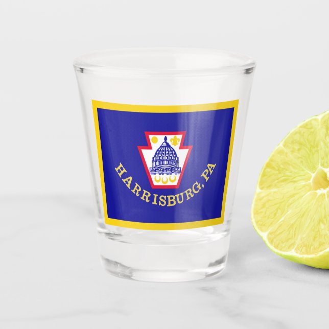 Verre A Shot Drapeau de Harrisburg, Pennsylvanie (Devant)