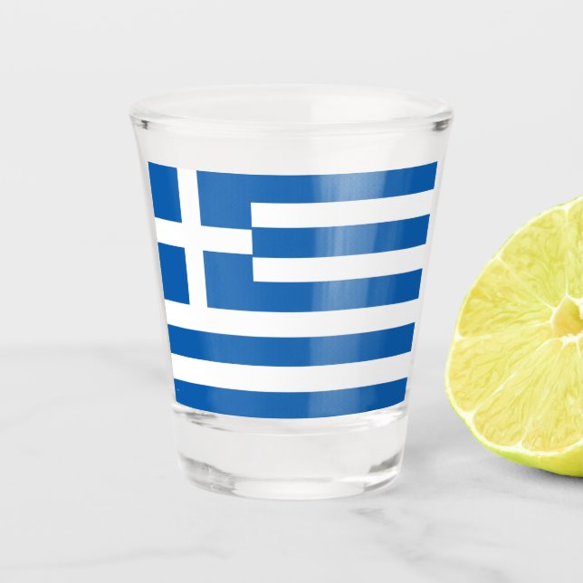 Verre A Shot Drapeau de la Grèce (Devant)
