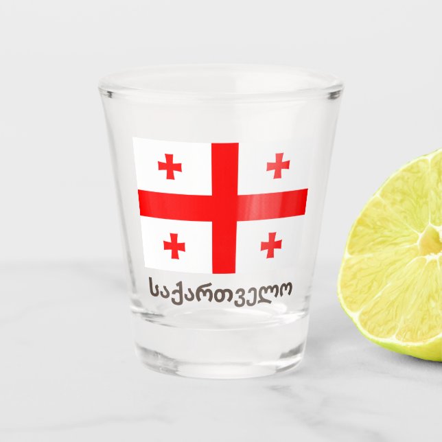 Verre A Shot Drapeau de la République de Géorgie (Devant)