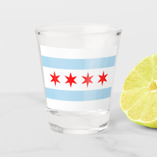 Verre A Shot Drapeau de la ville de Chicago (Illinois)