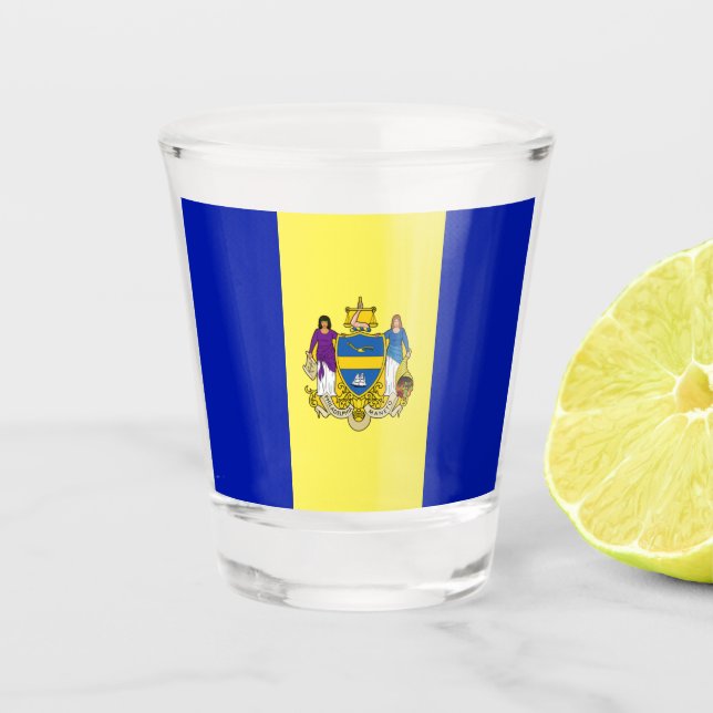 Verre A Shot Drapeau de la ville de Philadelphie (Devant)