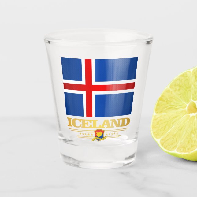 Verre A Shot Drapeau de l'Islande (Devant)